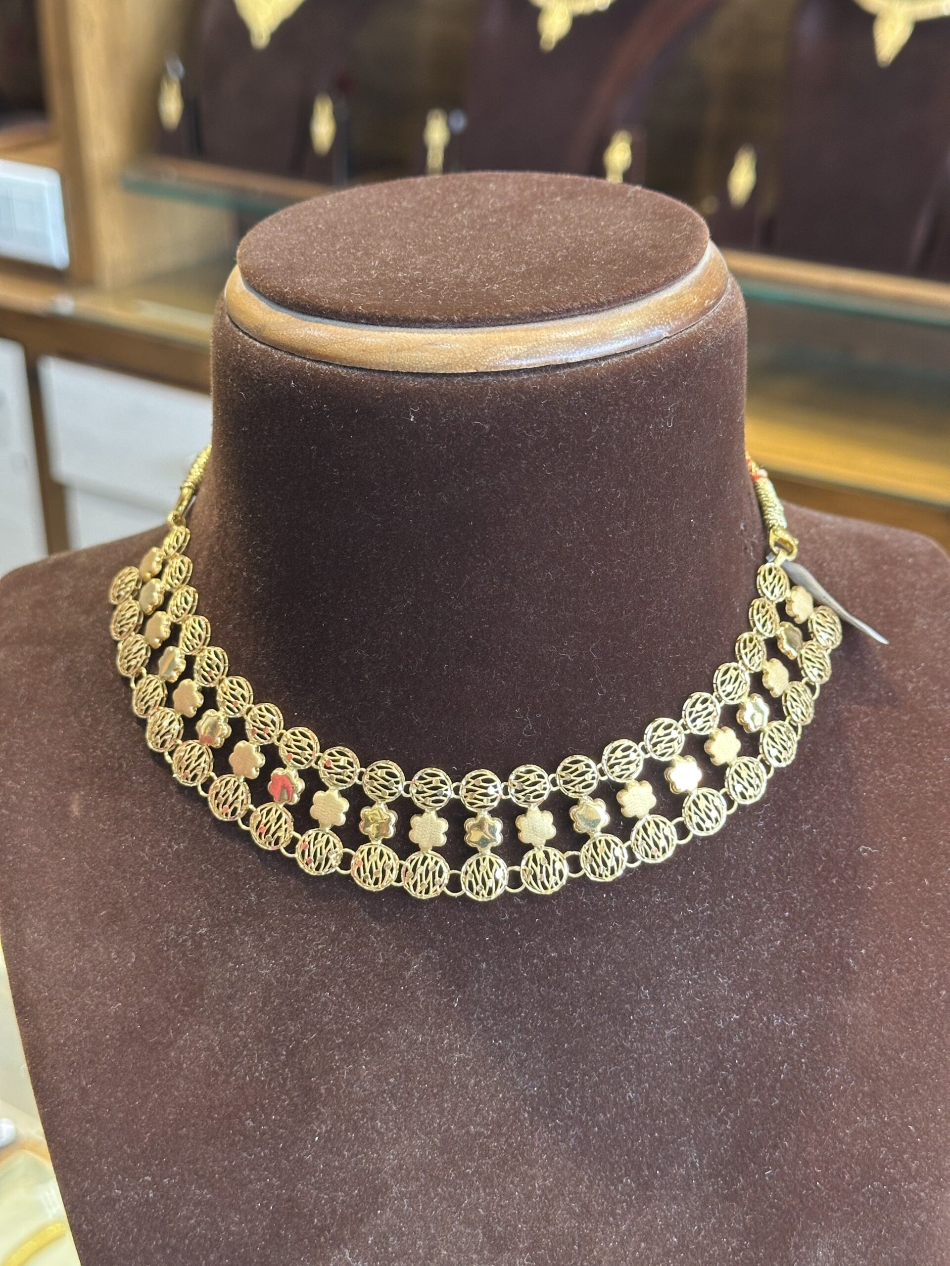 Filigree Coin Choker Necklace